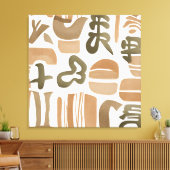 Boho Rock Leaf Botanische kunststijl Eenvoudig Mod Canvas Afdruk (Insitu (Woonkamer))