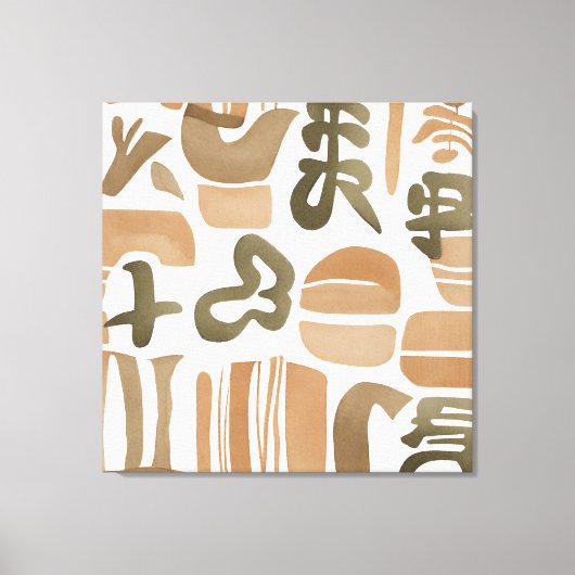 Boho Rock Leaf Botanische kunststijl Eenvoudig Mod Canvas Afdruk (Voorkant)
