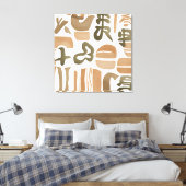 Boho Rock Leaf Botanische kunststijl Eenvoudig Mod Canvas Afdruk (Insitu (Slaapkamer))