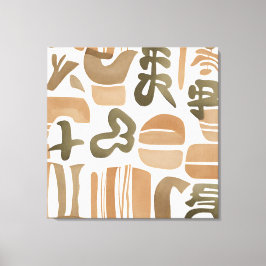 Boho Rock Leaf Botanische kunststijl Eenvoudig Mod Canvas Afdruk