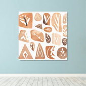Boho Rock Leaf Botanische kunststijl Eenvoudig Mod Canvas Afdruk (Insitu (Houten vloer))