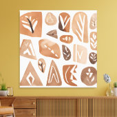 Boho Rock Leaf Botanische kunststijl Eenvoudig Mod Canvas Afdruk (Insitu (Woonkamer))