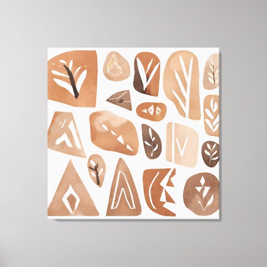 Boho Rock Leaf Botanische kunststijl Eenvoudig Mod Canvas Afdruk (Voorkant)