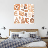 Boho Rock Leaf Botanische kunststijl Eenvoudig Mod Canvas Afdruk (Insitu (Slaapkamer))