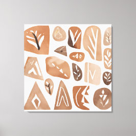 Boho Rock Leaf Botanische kunststijl Eenvoudig Mod Canvas Afdruk