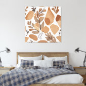 Boho Rock Leaf Botanische kunststijl Eenvoudig Mod Canvas Afdruk (Insitu (Slaapkamer))