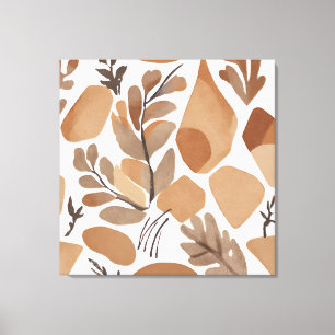 Boho Rock Leaf Botanische kunststijl Eenvoudig Mod Canvas Afdruk