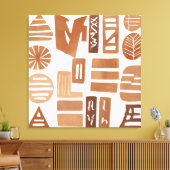 Boho Rock Leaf Botanische kunststijl Eenvoudig Mod Canvas Afdruk (Insitu (Woonkamer))