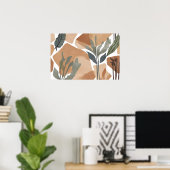 Boho Rock Leaf Botanische kunststijl Eenvoudig Mod Poster (Thuiskantoor)