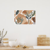 Boho Rock Leaf Botanische kunststijl Eenvoudig Mod Poster (Keuken)