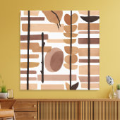 Boho Rock Polygoonblad Botanische kunststijl Moder Canvas Afdruk (Insitu (Woonkamer))