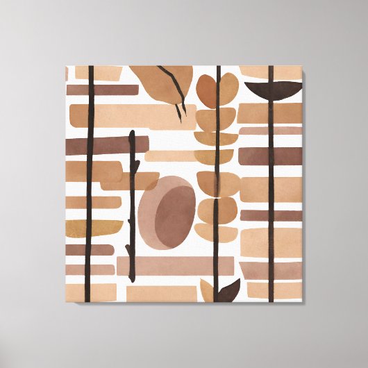 Boho Rock Polygoonblad Botanische kunststijl Moder Canvas Afdruk (Voorkant)