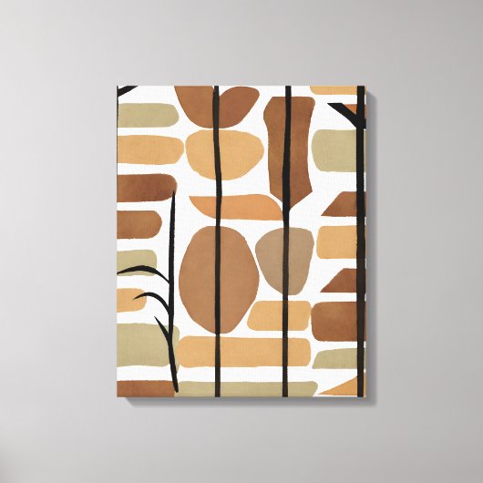 Boho Rock Polygoonblad Botanische kunststijl Moder Canvas Afdruk (Voorkant)