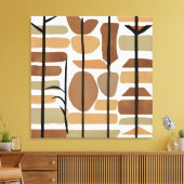 Boho Rock Polygoonblad Botanische kunststijl Moder Canvas Afdruk (Insitu (Woonkamer))