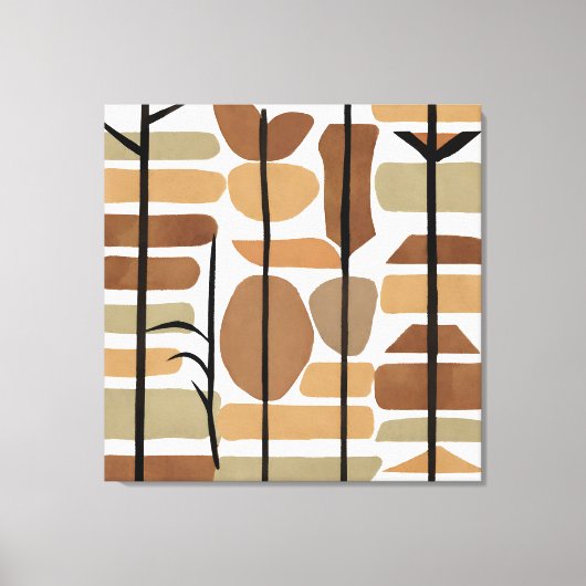 Boho Rock Polygoonblad Botanische kunststijl Moder Canvas Afdruk (Voorkant)