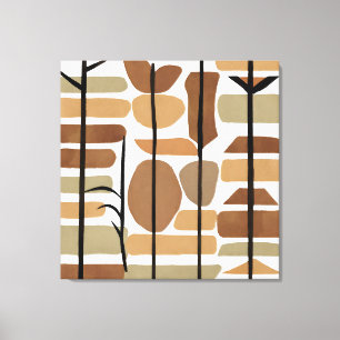 Boho Rock Polygoonblad Botanische kunststijl Moder Canvas Afdruk