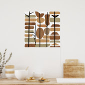 Boho Rock Polygoonblad Botanische kunststijl Moder Poster (Keuken)