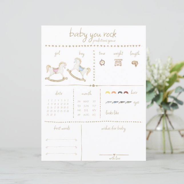 Boho  Rocking Horse Cowboy Baby shower (Staand voorkant)