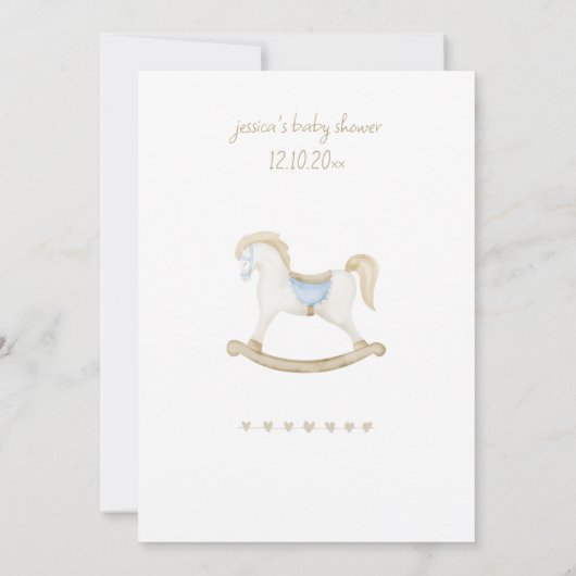 Boho  Rocking Horse Cowboy Baby shower Bedankkaart (Achterkant)