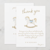 Boho Rocking Horse Cowboy Baby shower Bedankkaart (Voorkant / Achterkant)