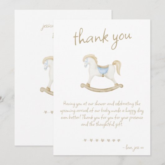 Boho  Rocking Horse Cowboy Baby shower Bedankkaart (Voorkant / Achterkant)