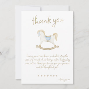 Boho  Rocking Horse Cowboy Baby shower Bedankkaart