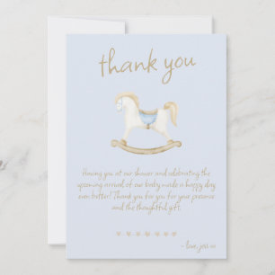 Boho Rocking Horse Cowboy Baby shower Bedankkaart