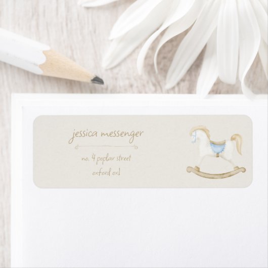 Boho  Rocking Horse Cowboy Baby shower Etiket (Insitu)