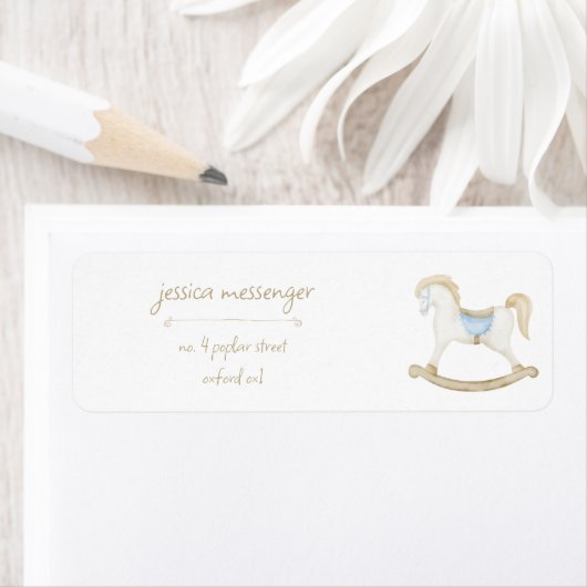 Boho  Rocking Horse Cowboy Baby shower Etiket (Insitu)