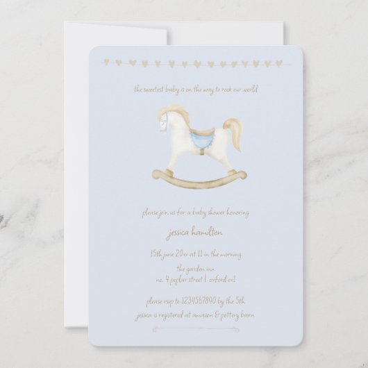 Boho  Rocking Horse Cowboy Baby shower Kaart (Voorkant)