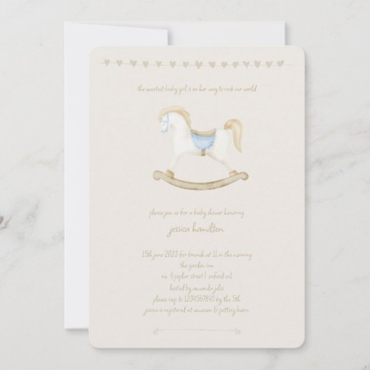 Boho  Rocking Horse Cowboy Baby shower Kaart (Voorkant)
