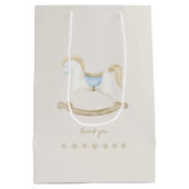 Boho Rocking Horse Cowboy Baby shower Medium Cadeauzakje (Achterkant)