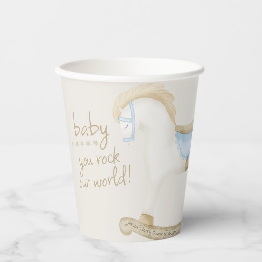 Boho Rocking Horse Cowboy Baby shower Papieren Bekers (Voorkant)