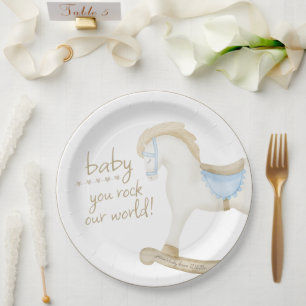 Boho Rocking Horse Cowboy Baby shower Papieren Bordje