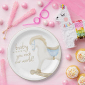 Boho  Rocking Horse Cowboy Baby shower Papieren Bordje (Feest)
