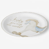 Boho  Rocking Horse Cowboy Baby shower Papieren Bordje (Gekanteld)