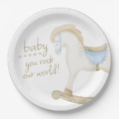 Boho  Rocking Horse Cowboy Baby shower Papieren Bordje (Voorkant)