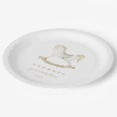 Boho  Rocking Horse Cowboy Baby shower Sage Papieren Bordje (Gekanteld)