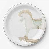 Boho  Rocking Horse Cowboy Baby shower Sage Papieren Bordje (Voorkant)
