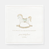 Boho Rocking Horse Cowboy Baby shower Sage Servet (Voorkant)