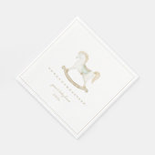Boho Rocking Horse Cowboy Baby shower Sage Servet (Hoek)