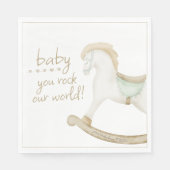 Boho  Rocking Horse Cowboy Baby shower Sage Servet (Voorkant)