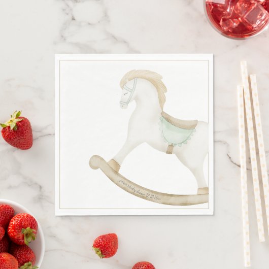 Boho  Rocking Horse Cowboy Baby shower Sage Servet (Insitu)