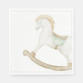 Boho Rocking Horse Cowboy Baby shower Sage Servet (Voorkant)