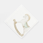 Boho Rocking Horse Cowboy Baby shower Sage Servet (Hoek)