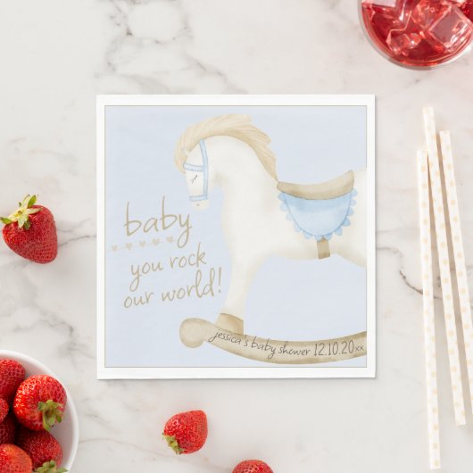 Boho  Rocking Horse Cowboy Baby shower Servet (Insitu)