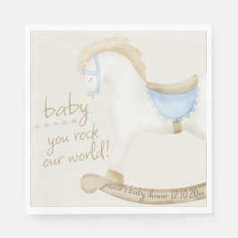 Boho  Rocking Horse Cowboy Baby shower Servet