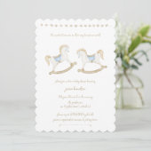 Boho Rocking Horse Cowboy Twin Baby shower Kaart (Staand voorkant)