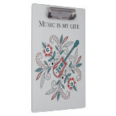 Boho Rock'n'Roll gitaar met bloemen Klembord (Rechts)