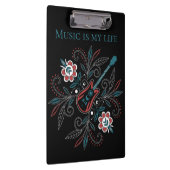 Boho Rock'n'Roll gitaar met bloemen Klembord (Rechts)